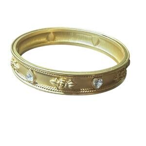 Vintage ELIZABETH TAYLOR For Avon Lore Blooms Gold Tone Bangle Bracelet size 9"